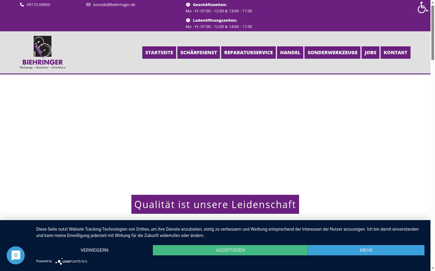 Captura de ecrã do banner de consentimento apresentado antes de qualquer interação