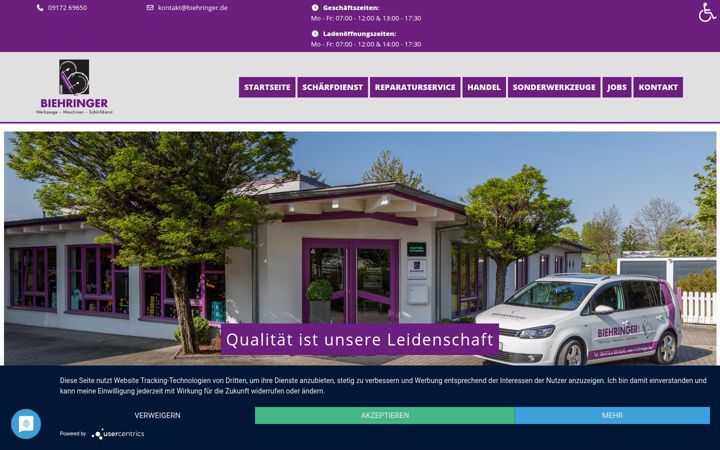 Screenshot di biehringer.de