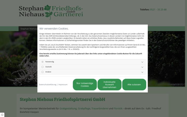 Screenshot di bielefeld-friedhofsgaertnerei.de