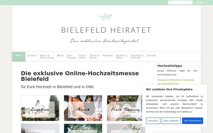 Screenshot di bielefeld-heiratet.de