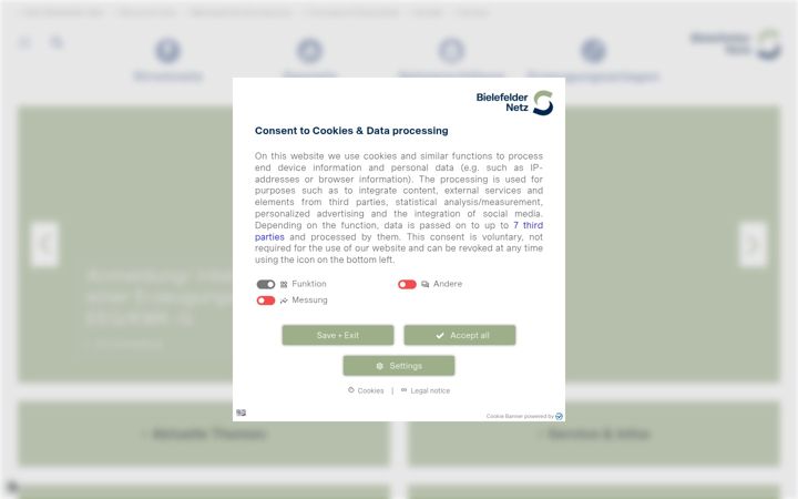 Screenshot of bielefelder-netz.de