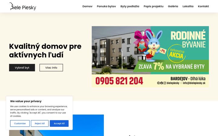 Screenshot of bielepiesky.sk