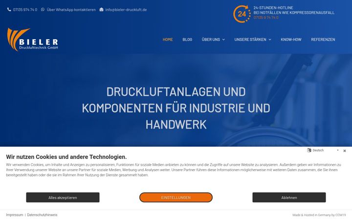 Zrzut ekranu bieler-druckluft.de
