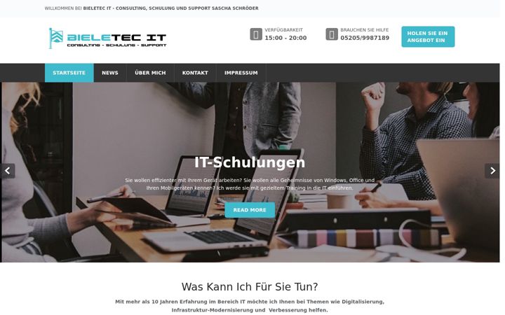 Screenshot of bieletec.de