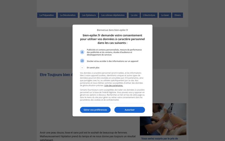 Screenshot of bien-epiler.fr