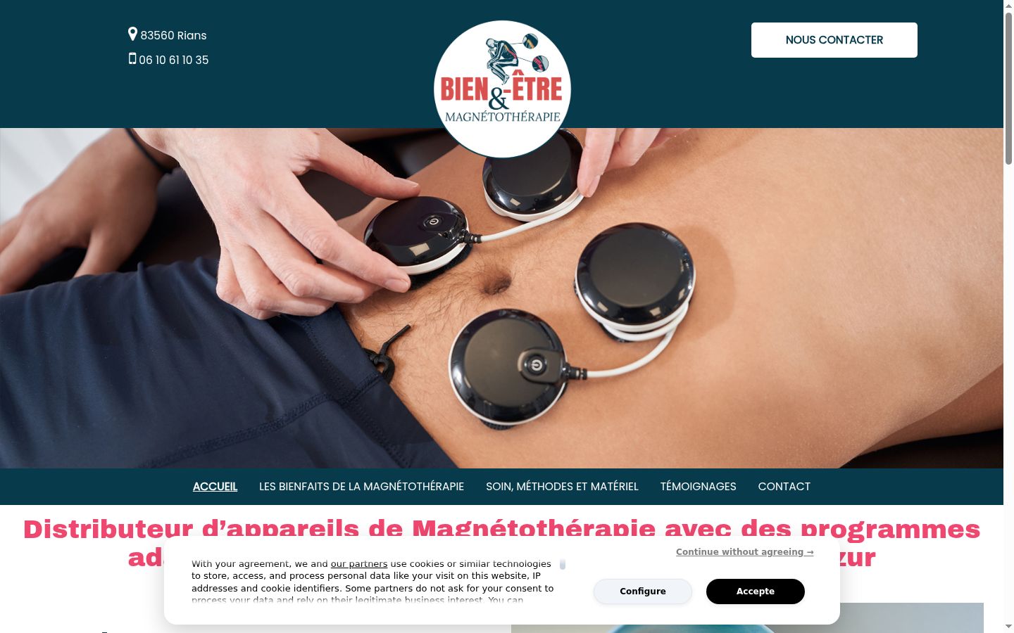 Screenshot of the consent banner shown before any interaction