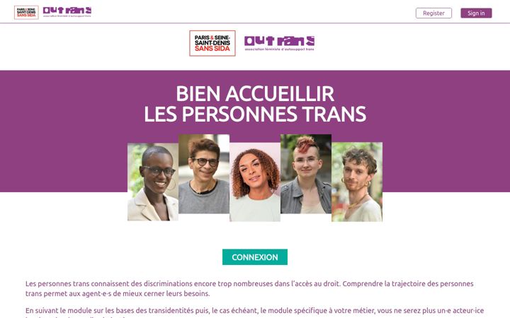 Screenshot of bienaccueillirlespersonnestrans.fr