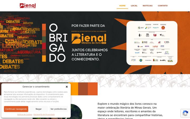 Screenshot stránky bienalmineiradolivro.com.br