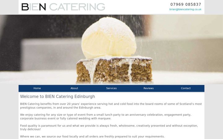 Screenshot of biencatering.co.uk