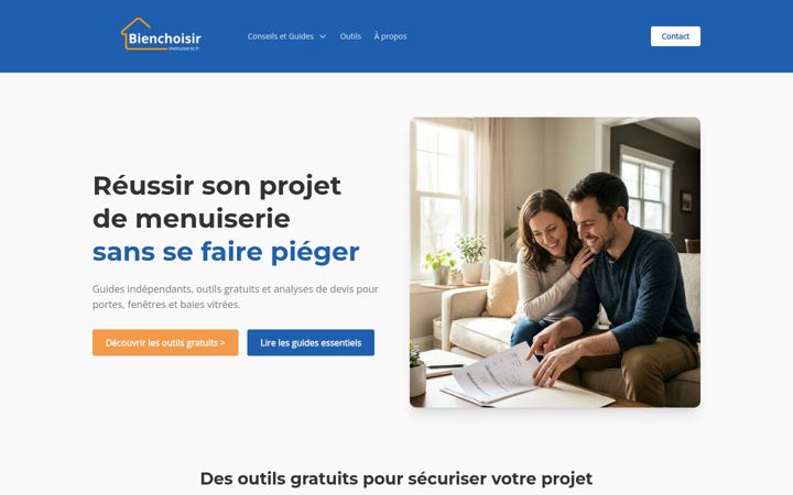 Screenshot of bienchoisirmenuiserie.fr