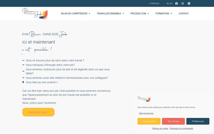 Screenshot of biendanssonjob.fr