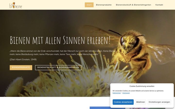 Screenshot of biene.me