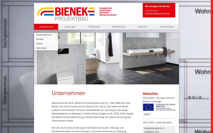 Screenshot di bienek-projektbau.de