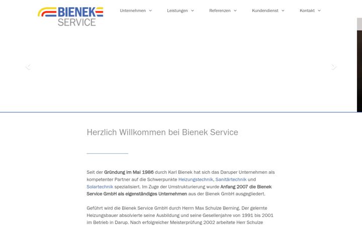 Screenshot di bienek-service.de