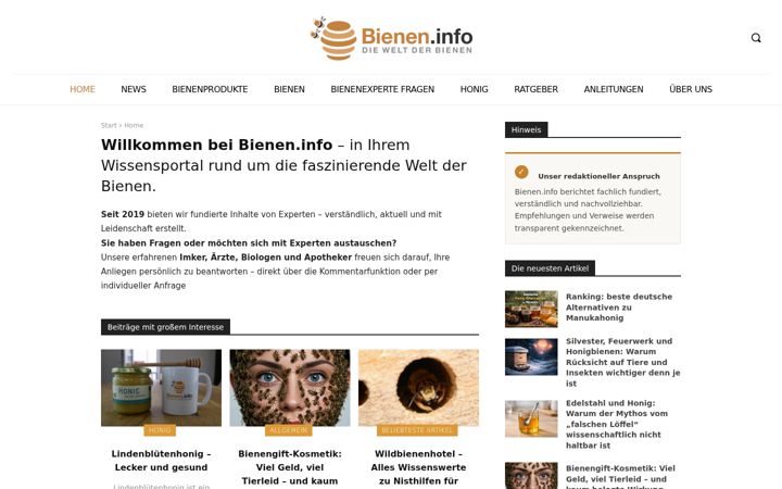Screenshot of bienen.info