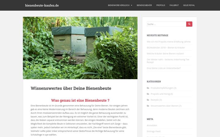 Screenshot di bienenbeute-kaufen.de