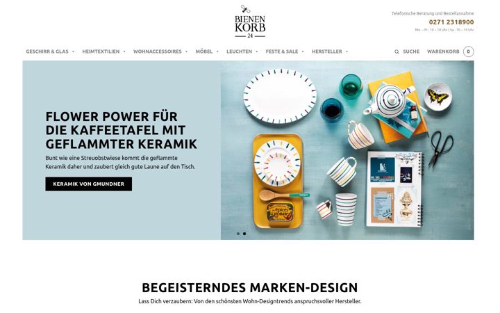 Screenshot of bienenkorb-shop.de