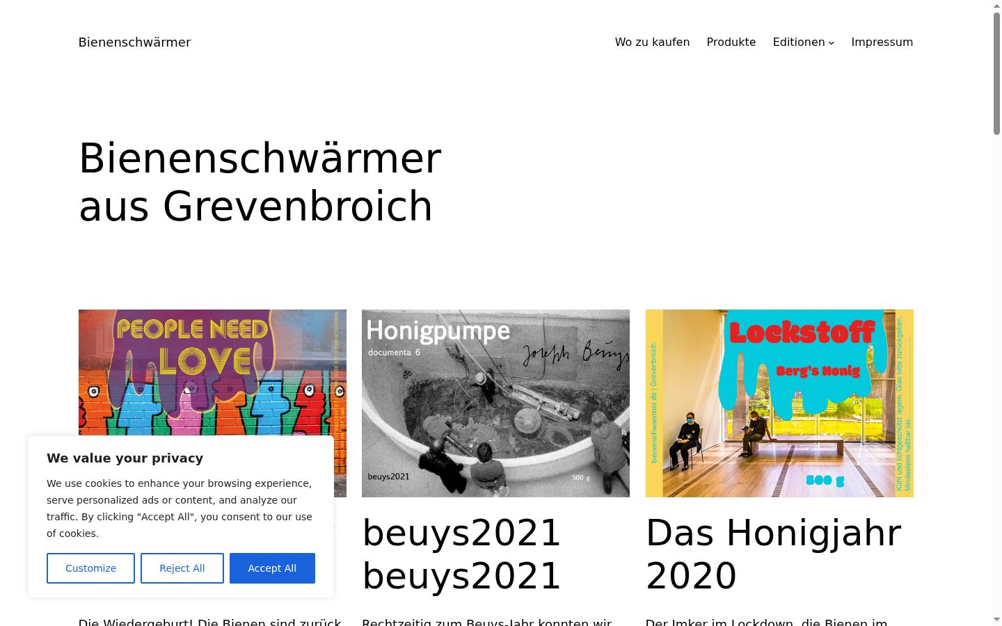 Screenshot del banner di consenso mostrato prima di qualsiasi interazione