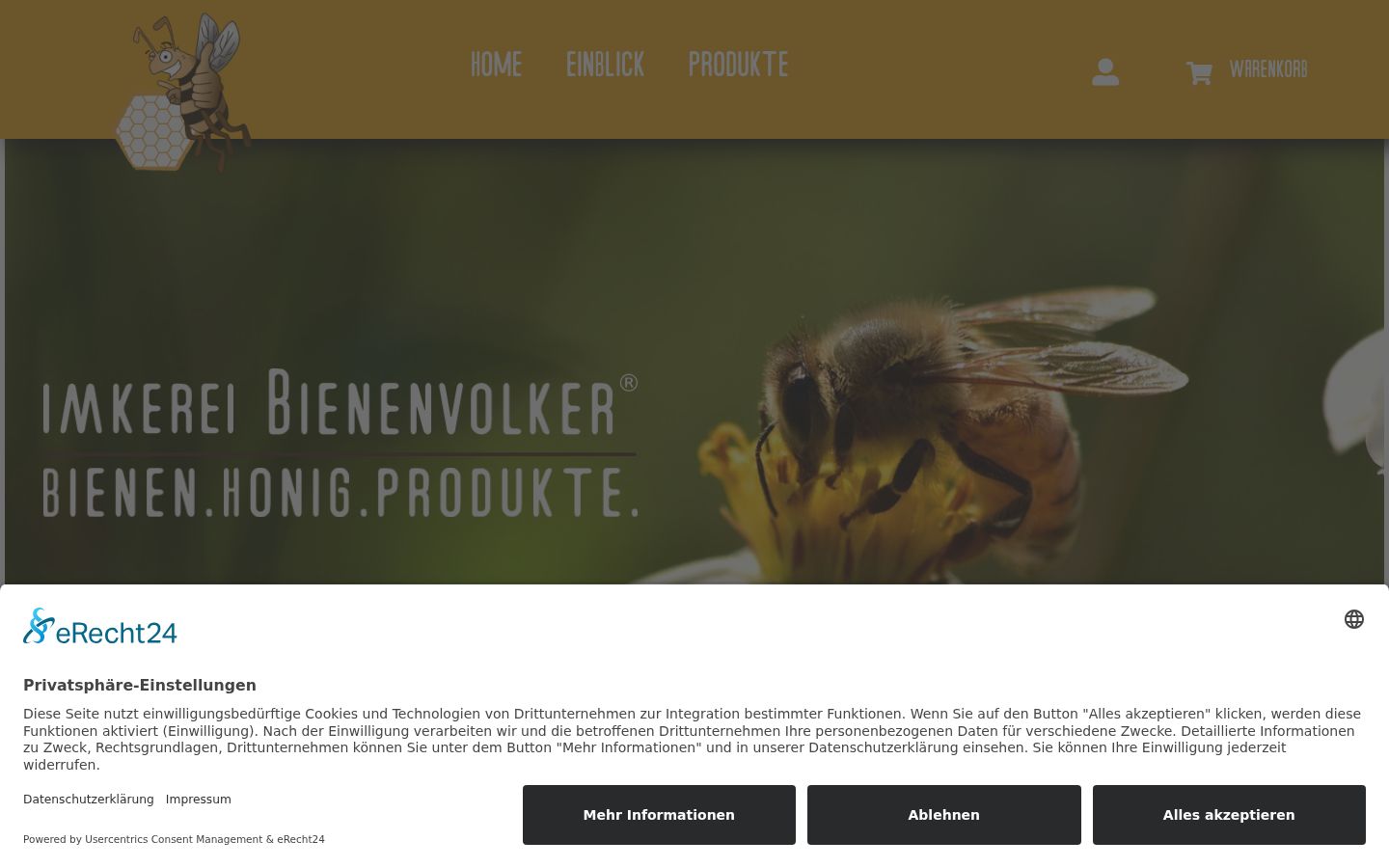 Screenshot of the consent banner shown before any interaction