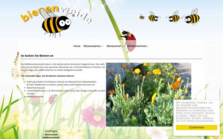 Screenshot of bienenweide.ch