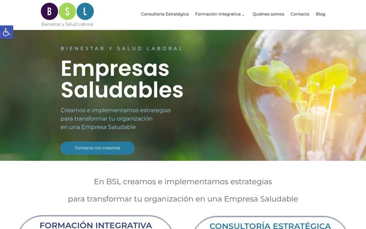 Screenshot of bienestarysaludlaboral.com