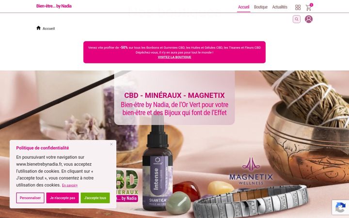 Screenshot of bienetrebynadia.fr
