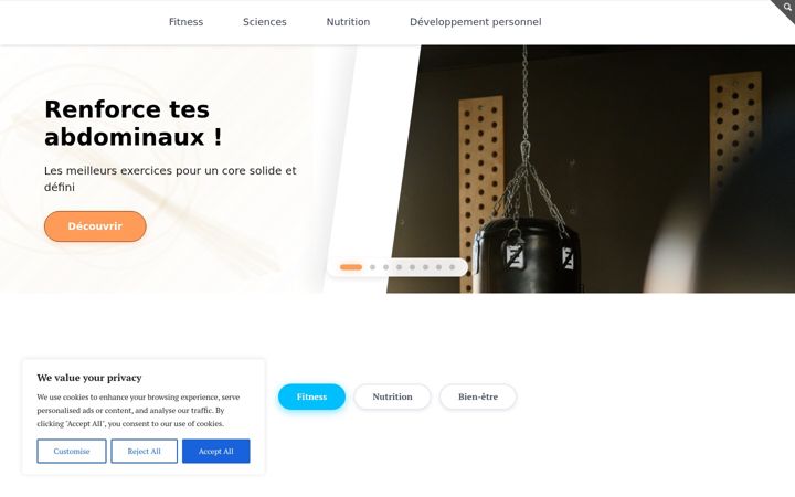 Skjámynd af bienetrefitness.fr