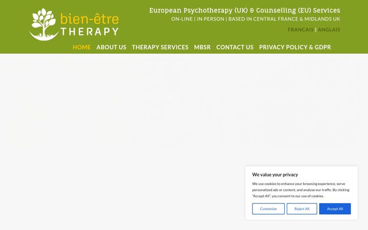 Screenshot of bienetretherapy.com