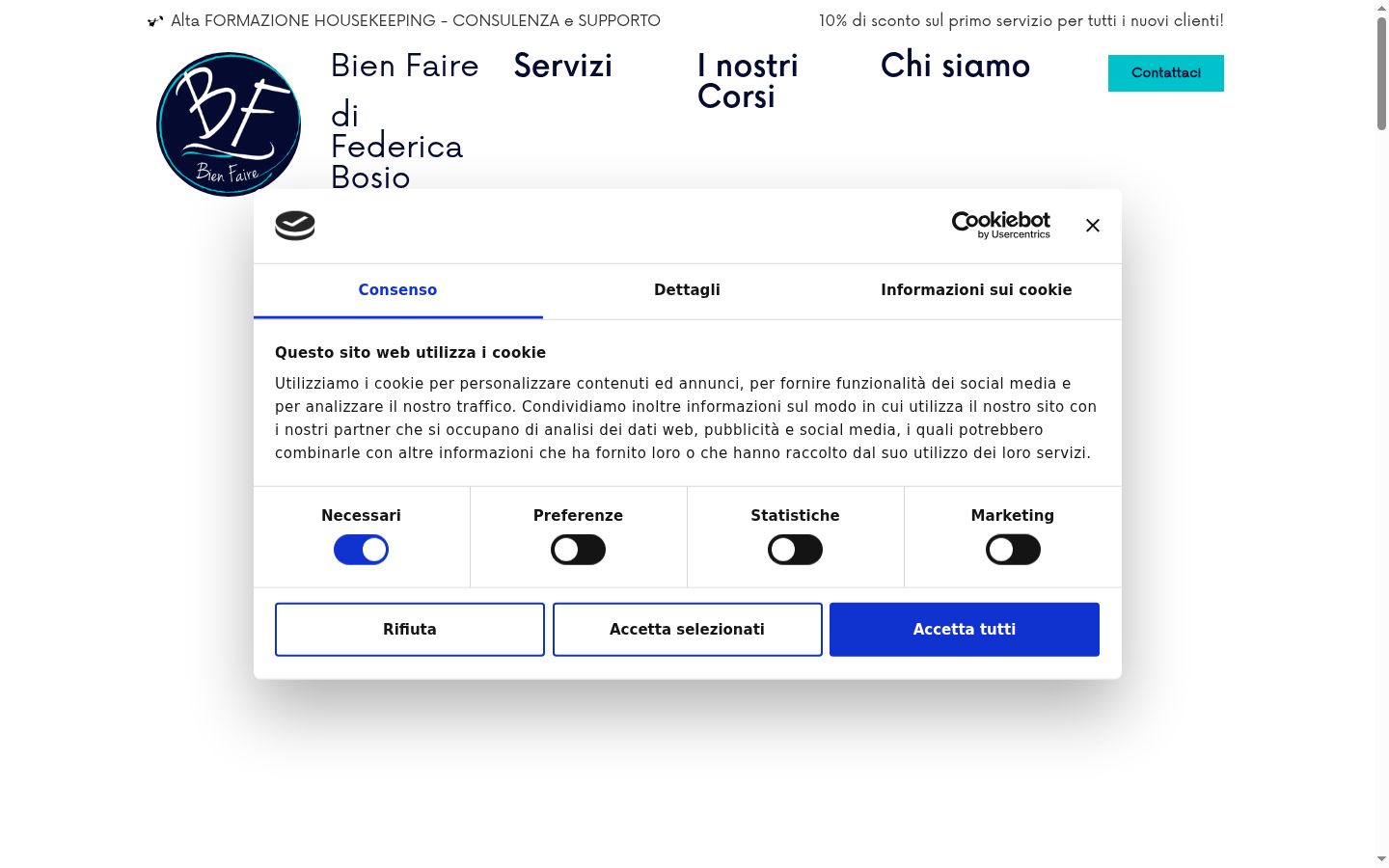 Capture d'écran de la bannière de consentement affichée avant toute interaction