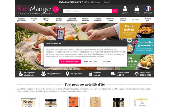 Screenshot of bienmanger.com