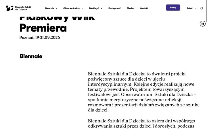 Screenshot of biennaledladziecka.pl