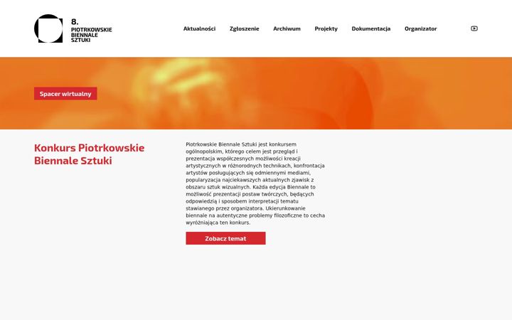 Screenshot stránky biennalepiotrkow.pl