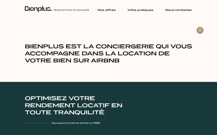 Screenshot of bienplus-conciergerie.fr
