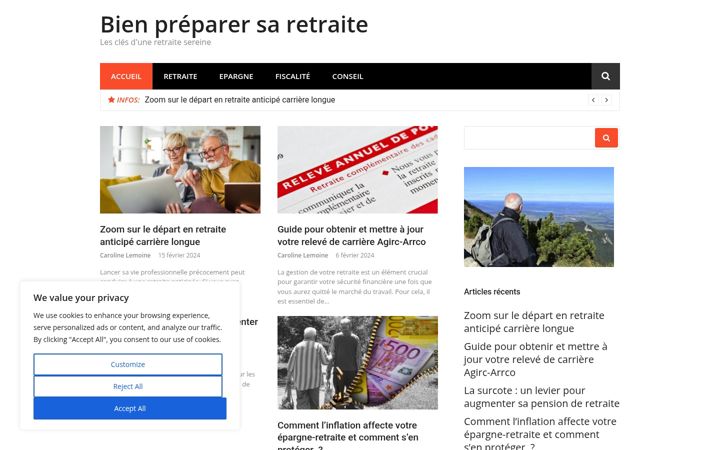 Screenshot of bienpreparersaretraite.fr