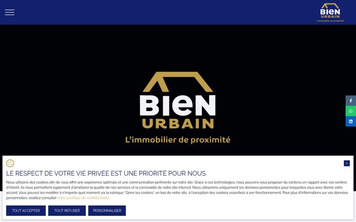Screenshot of bienurbain-immobilier.com