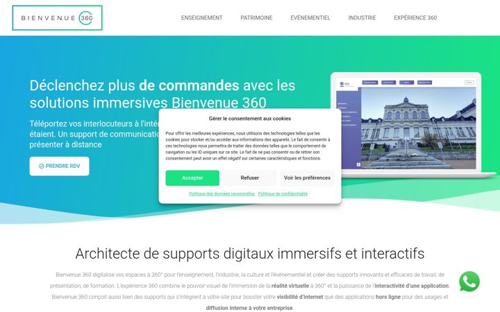 Screenshot of bienvenue360.fr