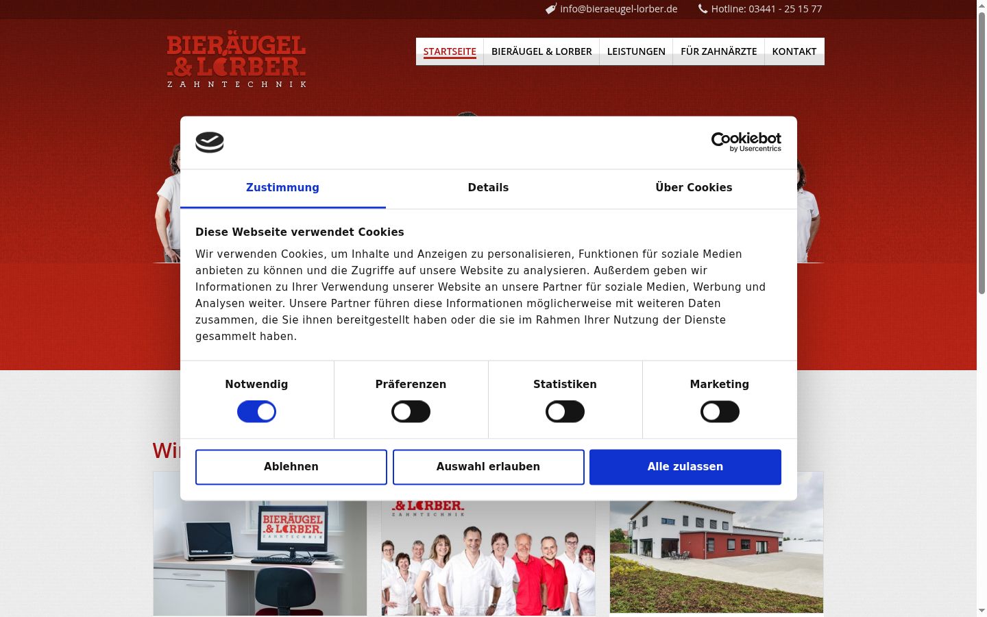 Screenshot of the consent banner shown before any interaction