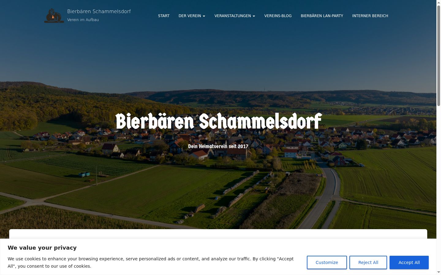 Screenshot of the consent banner shown before any interaction