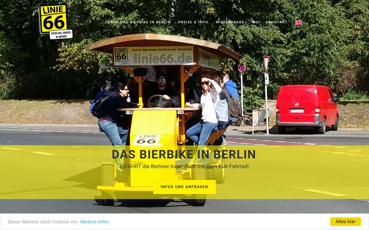 Ekraanipilt saidist bierbike-in-berlin.de