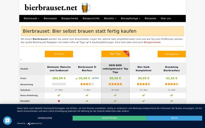 Screenshot of bierbrauset.net