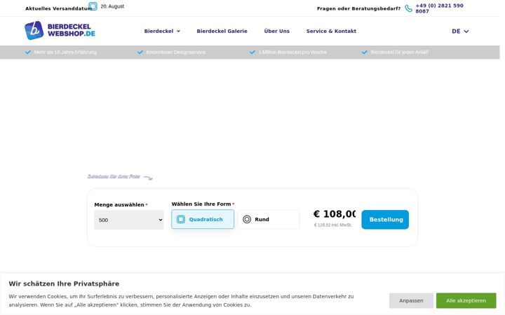 Ekraanipilt saidist bierdeckelwebshop.de