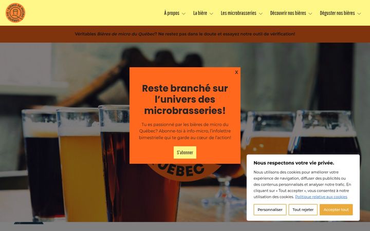Screenshot of bieresdemicroduquebec.ca
