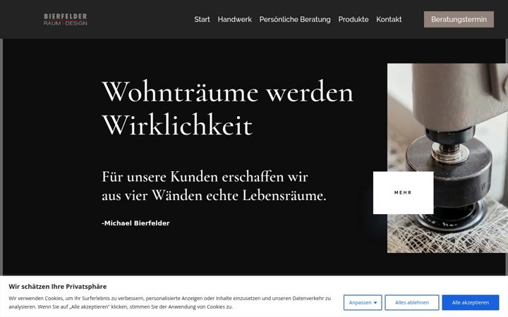 Skärmbild av bierfelder-raumunddesign.de