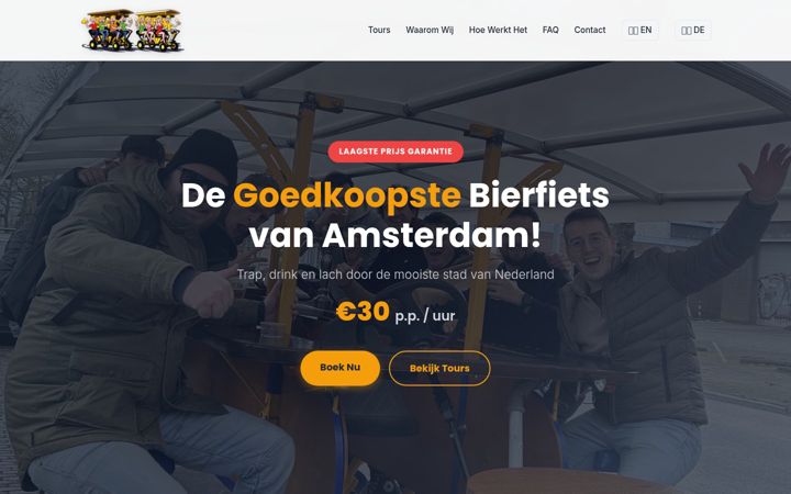 Screenshot of bierfiets.eu