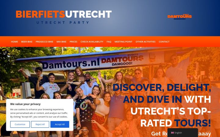 Snímek obrazovky bierfietsutrecht.nl