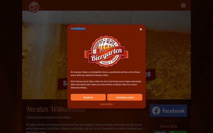 Skärmbild av biergarten-dellwig.de