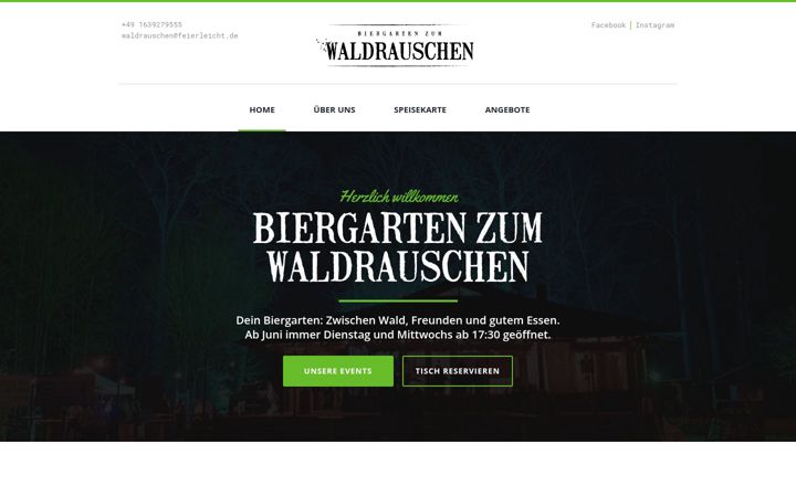 Skärmbild av biergarten-waldrauschen.de