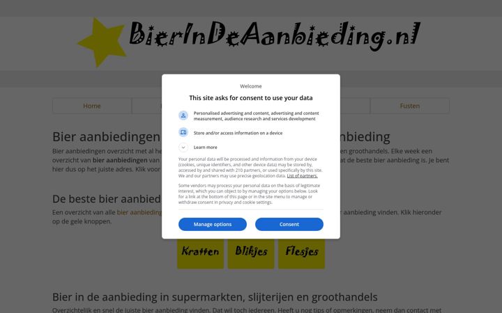 Screenshot of bierindeaanbieding.nl