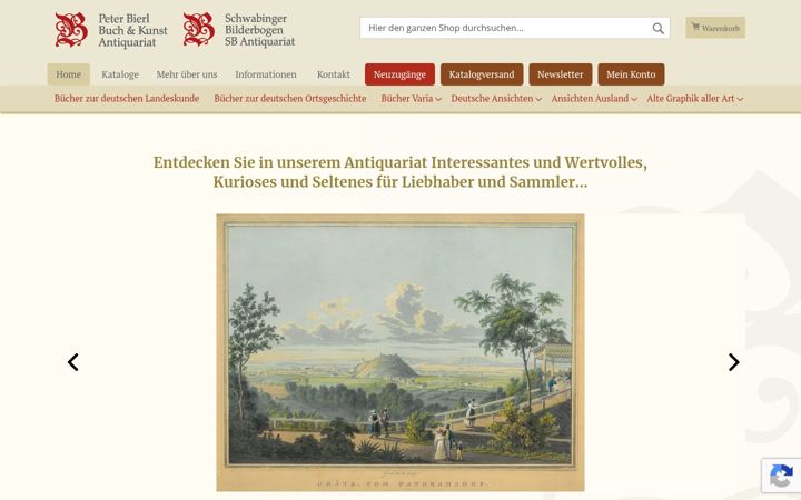 Skjámynd af bierl-antiquariat.de