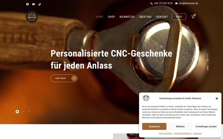 Skjámynd af biermotor.de